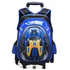 Backpacks 3D School Bags On Wheels Trolley Wheeled Backpack Kids Rolling For Boy Children Travel Lj201225 Drop Delivery Baby Materni Dhlms