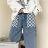 Męskie dżinsy Jakość Hip Hop Streetwear Mężczyźni workowate spodnie Proste spodnie Oważne swobodne retro Y2K Broad noga Denim spodni cztery lata