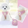 Dog Collars Leashes Harness and Leash Set Embroidery Breathable Adjustable Snack Bag Pet for Small Medium Cats Vest Supplies T221212