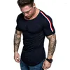 Camisetas de camisetas masculinas Brand Solid Clothing Gyms T-shirt Mens Fitness Algodão apertado Slim Fit Shirt Men