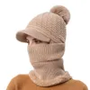 Boinas de chapéu térmico de inverno com copos Cap de fria para homens caçando chapéus mulheres lenço de lã quente e malha