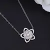 Catene stile puro argento sterling 925 moda vendita gioielli collana di fiori di ciliegio regalo fiore di loto da donna