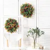 Dekorative Blumen Künstliche Grün Orange Eukalyptus Kranz Weihnachten Kreative Blumen Geschenk Simulation Tür Anhänger Gefälschte Pflanzen Dekoration