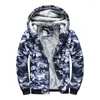 Men's Hoodies Thick Winter 2022 Spring Cotton Zipper Men Camouflage Print Sweatshirt Hooded Jogger Tracksuits Plus Size Brand Clothing