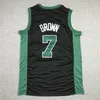 Maillot de basket-ball 2022-23 cousu et brodé Noir Blanc Vert Jayson 0 Tatum Jaylen 7 Brown Larry 33 Bird Chemises pour hommes