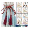 Sheer Curtains 1 Pair Curtain Tassel Handmade Fringe S Polyester Bandage Home Decor Drop Delivery Garden Textiles Window Treatments Otfvh