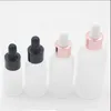 30 ml, 15 ml Glas-Tropfflasche, ätherisches Öl, 10 ml, frostweiße Serumflaschen mit roségoldenem Verschluss