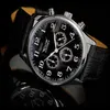 2021 Luxury Jaragar Classic Black äkta läderband Mekanisk självvind Analog mode Jaragar Automatisk Watch Men Relogio Mas254e