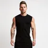 Canottiere da uomo in cotone estivo Gilet da uomo Jogger Muscolo Allenamento in palestra Abbigliamento sportivo Top sportivo tinta unita a spalla larga