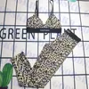 Reggiseno leopardato Costume da bagno Pantaloni da donna Due pezzi Bikini sexy Pantaloni sportivi Lettera Logo Vestiti da yoga