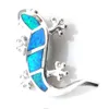 animal blue opal jewelry with cz stone;mexican opal pendant OP188E