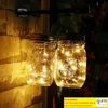 Tira de luces LED de 1M, 10, 2M, 20 LED, con energía Solar para tapa de tarro de albañil, cambio de Color, guirnalda de decoraciones navideñas impermeables para jardín