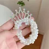 Hair Accessories Children's alloy diamond crown pearl princess hair circle ball head rubber band GC70