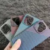 Capa de c￢mera ￠ prova de choque Bolsa celular Bolsa 3D Textura da pele kevlar fiber Protectiove Case de carbono Patter Ultra Slim Tampa para iPhone 14 m￡x. 13 12Pro 11Promax