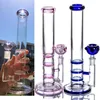 10.2 Inch Twee Functies Glazen Bongs 14mm Fritted Disc Perc Dab Rig Honingraat Perc Roken Waterpijpen Met 18mm Joint Oil Rigs Bong 11.2inch