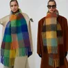 Шарфы мужчины и женщины общий стиль кашемировый шарф одеял женский женский красочный клетка имитация Tzitzit 18 Color