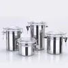 Storage Bottles 5 Inches Stainless Steel Sealed Food Containers Airtight Coffee Beans Tank Tea Leaf Container Kitchen Tool