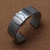 20mm 22mm 24mm NOUVELLES Bracelets de montre en maille de requin poli de haute qualité Liens solides Bracelets Bracelets Élégant en acier inoxydable Promotion 352e