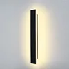 Vägglampa aluminium led lång soffa bakgrund vardagsrum sovrummet sovrum spegel minimalistisk design ljus