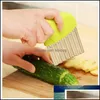 Fruit Vegetable Tools Stainless Steel Potato Wave Cutter Knives Cucumber Carrot Waves Chip Figured Cutting Slicer Kitchen Gadgets Otilq