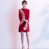 Roupas étnicas qipao tradicional vestido oriental chinesa mulher cheongsam sexy qi mano pao feminino feminino asiático ff2526