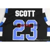 University NCAA One Tree Hill Ravens Basketball Jersey Brother Movie 3 Lucas Scott 23 Nathan Scott Black White Blue