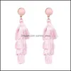 Charm Fashion 4 Layered Tassel Earrings Wool Mti Color Bohemian Fringe Drop Long Jewelry For Women Girls Wholesale Delivery Otfel