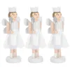 Christmas Decorations 3Pcs Angel Wooden Crafts Xmas Nutcracker Doll Toys Children's Gifts