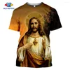 Hommes T-shirts D'été Streetwear Harajuku T-shirts De Bande Dessinée Pour Hommes Et Femmes Jésus Religieux Impression 3D Mode Décontractée Vêtements À La Mode