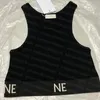 Women Knits T Shirts Sport Cropped Top Designer Stripe Crop Tops Sexy Knitted Vest Woman Tees