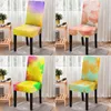 Tampas de cadeira gradiente em cores elásticas elásticas elásticas capa de assento de escritório com tudo incluído almofada de jantar lavável