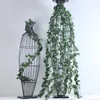 Fleurs d￩coratives 4pcs / lot Simulation de plante artificielle 1,8 m Ivy Strip Green Vine ￉gout d￩cor de mariage Home Wedding Wall Murd Hanging Rattan Faux