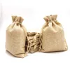 Sacs-cadeaux en toile de jute 3x4 pouces avec cordon de serrage sacs en lin recyclables sac pour faveurs de mariage fête bricolage artisanat bijoux emballage