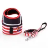 Dog Collars Leashes Adjustable Dog Collar Harness Leash Creative Navy Suit Style Chest Strap Secure Traction Rope for Small Medium Dogs Cats T221212