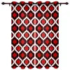 Tenda Rosso Nero Modello Marocchino Tende per Finestra per Soggiorno Camera da Letto Lusso Home Decor Mantovana Cucina