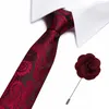 Bow Ties 2022 Geniş İpek Seti Erkekler Çizgili Katı 7.5 cm Erkek Kazılar İş Kırmızı Düğün Takım Boyun Kravat Siyah Beyaz Mavi Gravatas