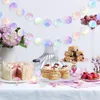 Décoration de fête Laser Miroir Papier Étoile Lune Guirlande Glitter Flash Bunting Bannière Pour Mariage Enfants Anniversaire Bébé Rideau De Douche