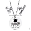 Pendanthalsband 2021 Graduation Presentv￤nner Inspirerande halsband smycken rostfritt st￥l f￶r hennes gymnasium DHS Drop Delivery P DHB6G
