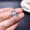 Cluster Rings Topaz Ring Finger Natural Real Blue 925 Sterling Silver Wholesales For Men Or Women 6 10mm