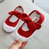 Chaussures de sport décontractées pour bébés filles, en toile, princesse, avec nœud unique, 5 couleurs, mode printemps-automne, antidérapantes, semelles souples, pour tout-petits