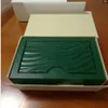 2022 Caixas verdes Pap￩is Gift Watches Box Leather Bag Card 0 8kg 185mm 134mm 84mm para Wristwatches Boxe Certificado Bandato