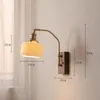 Vägglampa monterad modern LED -glasskonter marmor frosting smart säng matsal uppsättningar switch switch