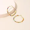 Hoop Earrings Fashion Colorful Acrylic Beads Circle Big For Women Korean Style Gold Color Round Brincos Pendientes Jewelry E020