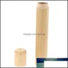 Other Home Storage Organization Portable Adt Porta spazzolino da viaggio Bamboo naturale Custodia per tubo ecologica Accessori da toilette D Otupk