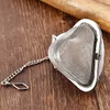 Stainless Steel Tea Strainer Locking Spice Mesh Infuser Tea Ball Filter for Teapot Heart Shape