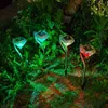 4pcs Solar Garden Outdoor LED Decoractive For Walkway Lighting/Landscape/Patio/Yard/Driveway/Garden Light