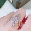 Cluster Rings Statement Lady Lab Diamond Finger Ring 925 Sterling Silver Party Wedding Band For Women Bridal Nightclub Jewelry Gift