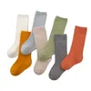 Calzini per bambini color caramello nuovi calzini lunghi morbidi per neonati protettivi al ginocchio in cotone 100% lavorato a maglia