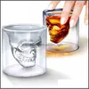 Andra Drinkware 2.5oz Cups Wine Cup Skl S Glasses Beer Whisky Halloween Decoration Creative Party Transparent Drinking ZWL458 Drop Otmqw