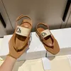 Zapatillas de mujer de lujo de diseñador Sandalias con logotipo de Woody Mulas Chanclas planas marrones Chanclas con caja